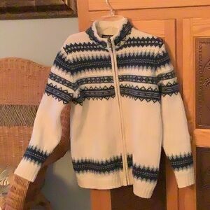 Lands End women’s Fair Isle cardigan, size M